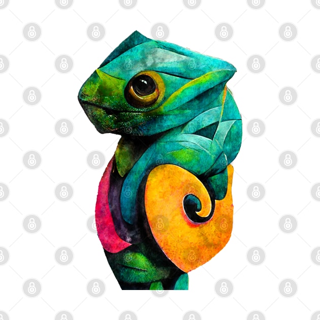 Chameleon watercolor painting #chameleon by JBJart