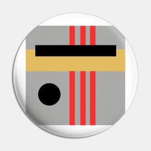 Geometric Abstract Minimal in Gold Black and Red Pin