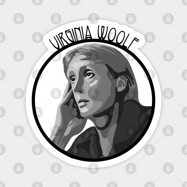 Virginia Woolf Portrait Magnet by Slightly Unhinged