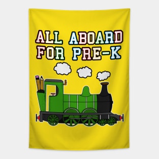 All Aboard For Pre-K Steam Train Tapestry