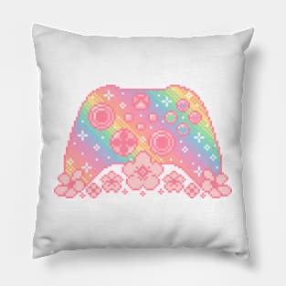 Rainbow Xbox Controller Pixel Art Pillow