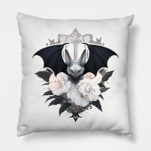 Gothic Floral Cute Bat Pillow