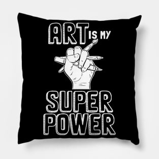 Art Is My Superpower, Painting Sketching Pillow