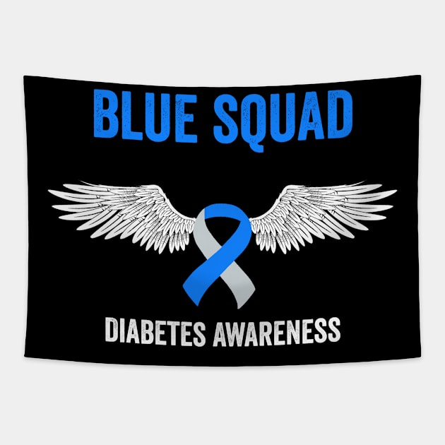 blue squad diabetes awareness month - diabetes support gift Tapestry by Merchpasha1