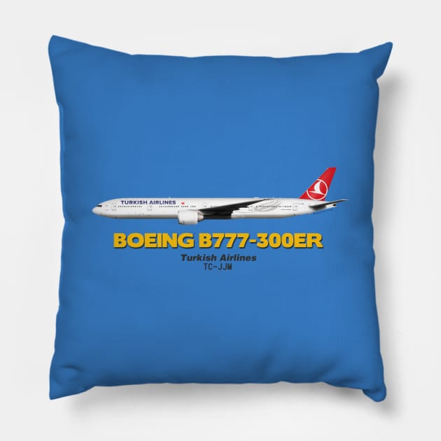 Boeing B777-300ER - Turkish Airlines Pillow by TheArtofFlying