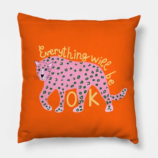 Everything will be ok Pillow by barbsiegraphy