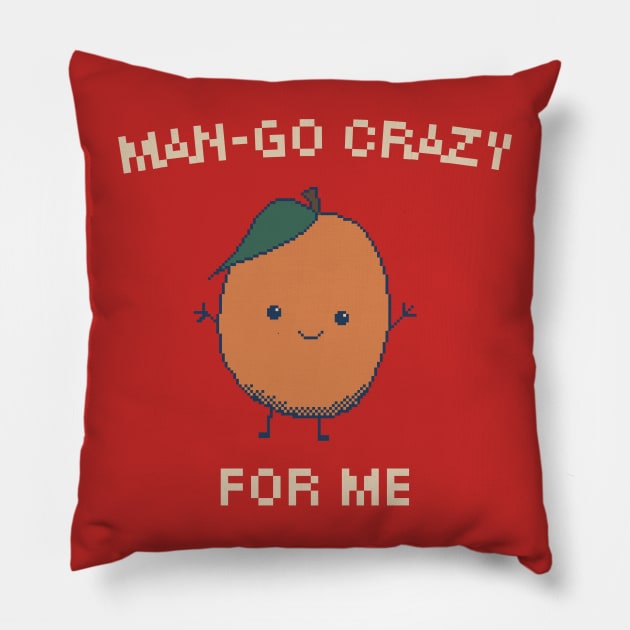 Man-Go Crazy for Me, 8-Bit Pixel Art Mango Pillow by pxlboy