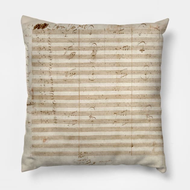 Beethoven | Symphony 5 | Original manuscript score Pillow by Musical design