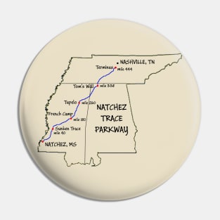 Route Map Design, The Natchez Trace Parkway Pin