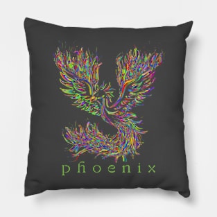 Phoenix, reborn from ashes Pillow