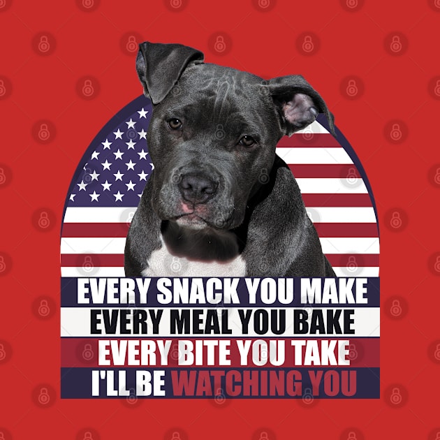 Black Pitbull Dog With American Flag Sarcastic Saying by badCasperTess