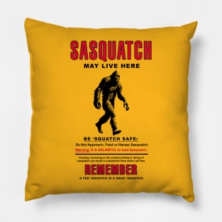 Sasquatch Cryptid Activity Sign Pillow