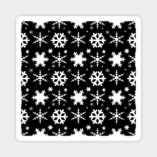 Snowflakes Black Magnet