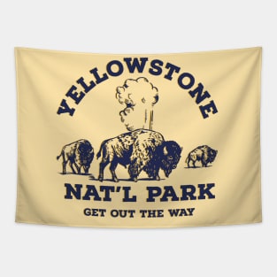 Yellowstone National Park - Get Out The Way Buffalo Design Tapestry