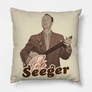 Pete Seeger ))(( Retro Folk Americana Tribute Pillow