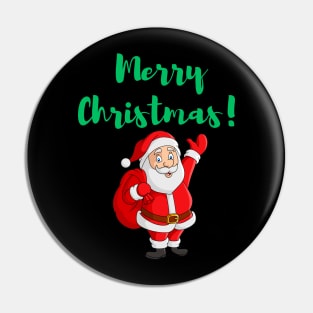 Merry Christmas Santa Carrying Presents Festive Holidays Pin