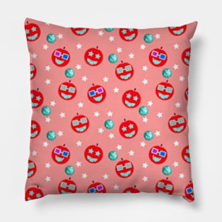 Halloween Party - Mint Red and Pink Pillow