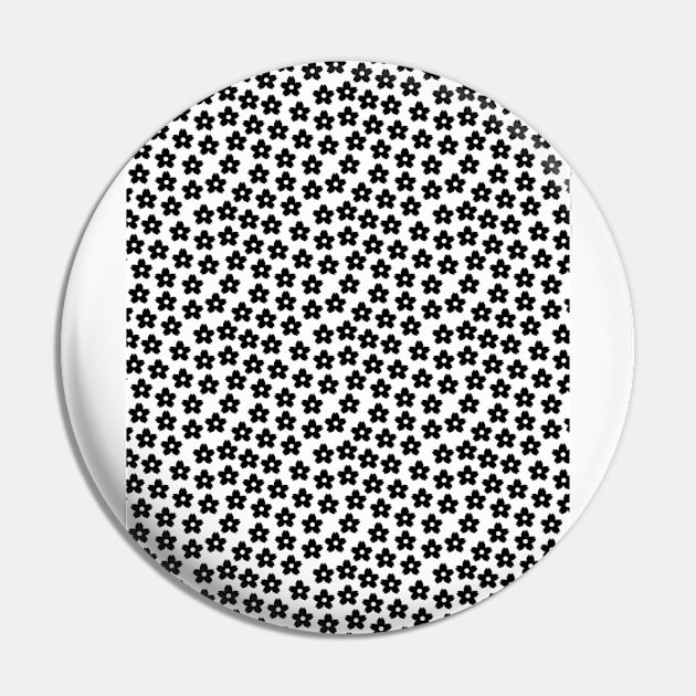 Black and White Neck Gator Black and White Flower Pattern Pin by DANPUBLIC