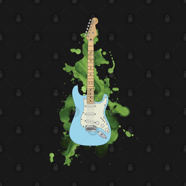 S-Style Electric Guitar Daphne Blue Color by nightsworthy