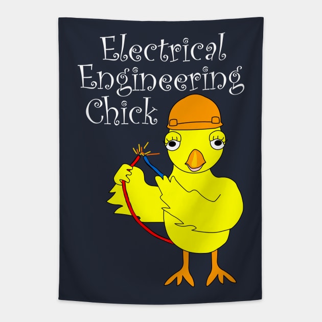 Electrical Engineering Chick White Text Tapestry by Barthol Graphics