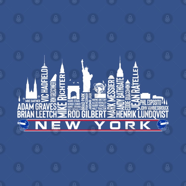 New York Hockey Team All Time Legends, New York City Skyline by Legend Skyline