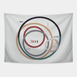 for Love || words & circles Tapestry