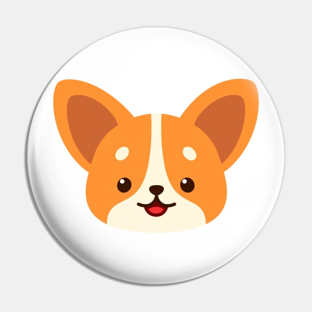 Cute corgi face Pin by Elysart