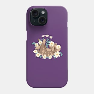 Cute Cat Playing with Daisies Phone Case