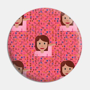 brunette lady emoji Pin