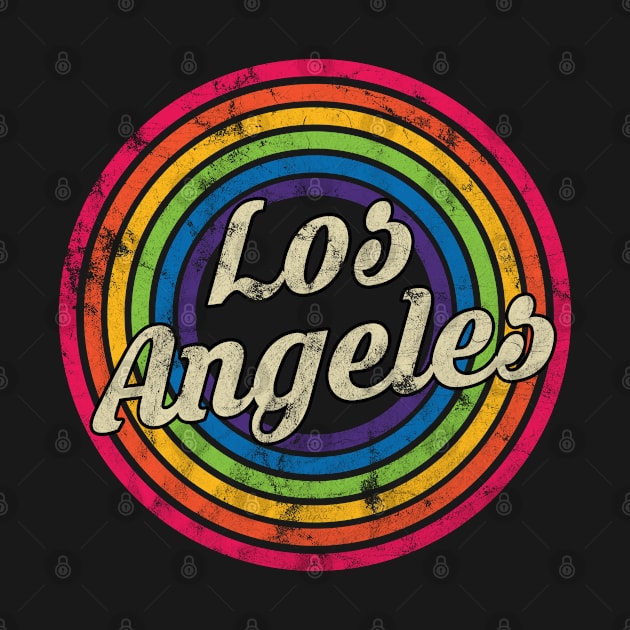 Los Angeles - Retro Rainbow Faded-Style by MaydenArt