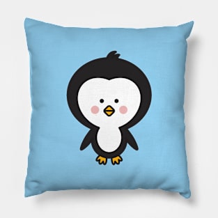 Cute Kawaii Baby Penguin | minimal flat illustration Pillow