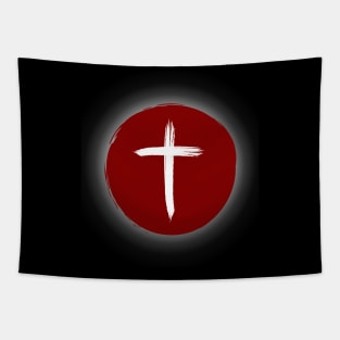 Christian Cross of Christ on Solar Eclipse Tapestry