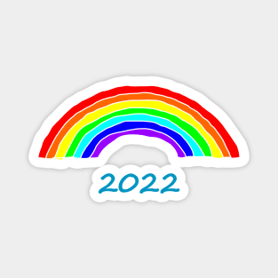 Hand Drawn Rainbow Blue 2022 Magnet