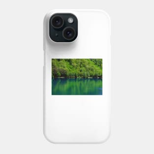 Beautiful emerald lake in a magical forest Phone Case