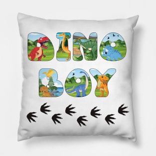 DINO BOY - cute dinosaur shaped letters Pillow