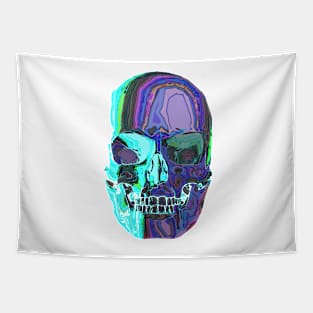 Colorful Skull Green Purple Tapestry