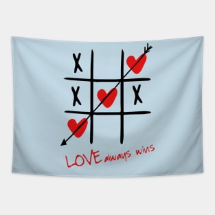 Love always wins Valentines shirt Tapestry