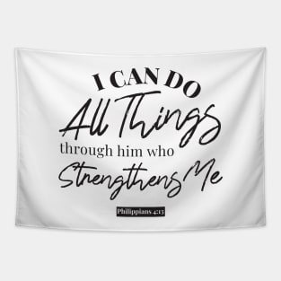 Philippians 4:13 White Ver II Tapestry