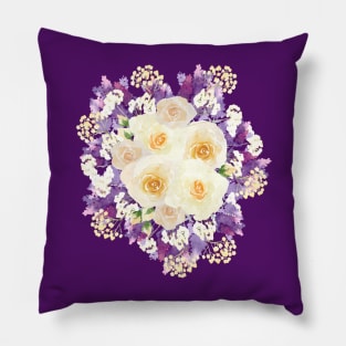 Lavender Rose Baby Breath Flowers Floral Bouquet Scented Pillow