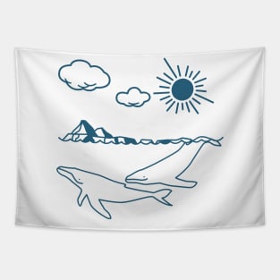 Whale, Humpback whale, Minimal art, Mammal Tapestry