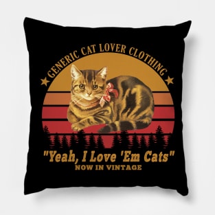 Generic Cat Lover Clothing Vintage Pillow