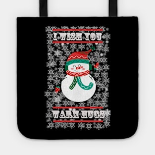 christmas snowman wish you warm hugs Tote