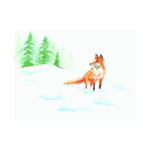 Fox in snow T-Shirt