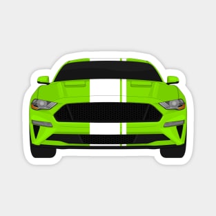 Mustang GT Grabber-Lime + White Stripes Magnet