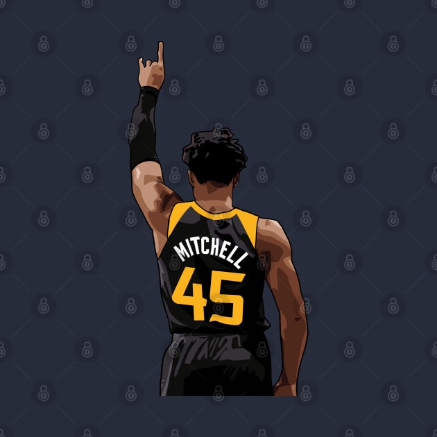 Donovan Mitchell Vector Back Black by qiangdade