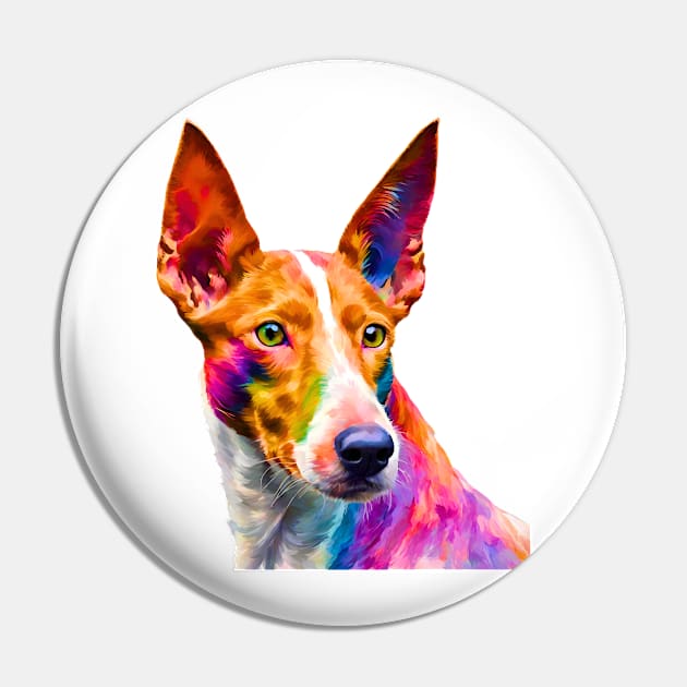 Pop-Art Ibizan Hound Impressionism Pin by Doodle and Things