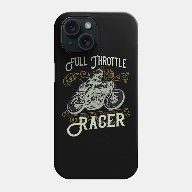 Full Throttle Racer Vintage Biker Phone Case by Foxxy Merch