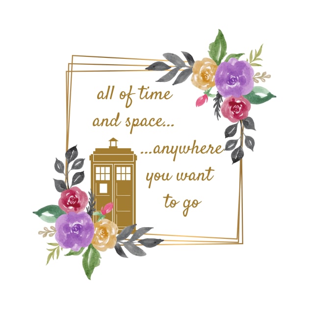 Tardis & Flowers by Thisdorkynerd