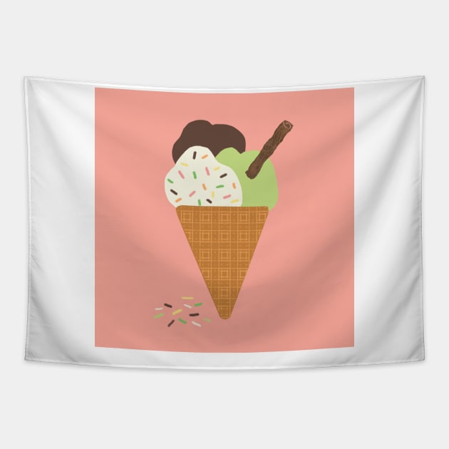 ice cream cone Tapestry by tfinn