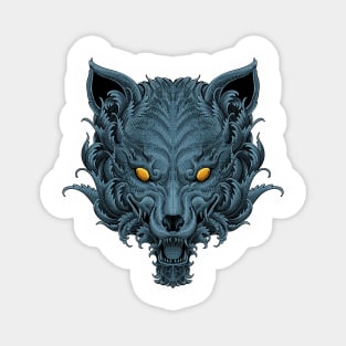 Head of wolf in cold blue Magnet